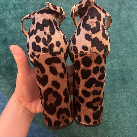 Leopard Animal Print Platform Heels Ankle Strap Size 8.5 Mossimo Supply Co - Picture 9 of 14